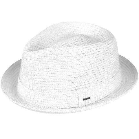 Bailey Of Hollywood Straw Pinch Top Crown Billy Fedora White