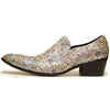 Fiesso by Aurelio Garcia Pointed Toe Multi Color Glitter Dress Shoes