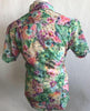 Lanzzino Floral Short Sleeves Lime Green Shirt