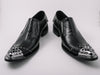 Fiesso  Pointed Metal Toe Slip on Shoes with Spikes Studs FI 6844