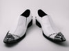 Fiesso  Pointed Metal Toe Slip on Shoes with Spikes Studs FI 6844