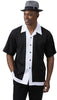 Montique Color Block 2 Pc Shirt and Pants Walking Set 2072