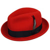 Men's Bailey Of Hollywood Litefelt Wool Center Dent Tino 7001 Fedora Red