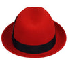 Men's Bailey Of Hollywood Litefelt Wool Center Dent Tino 7001 Fedora Red
