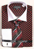 Avanti Uomo Men's DN92M Polka Dot French Cuff Shirts Tie Set with Cuff Links