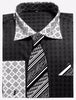 Avanti Uomo Men's DN69M Two Tone French Cuff Shirts Tie Set with Cuff Links