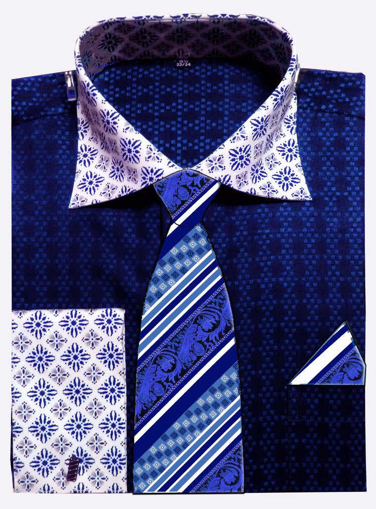 Mens Two Tone French Cuff Shirts main image 1
