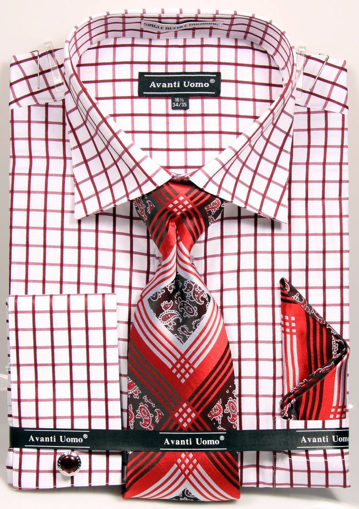 Avanti Uomo Men's DN72M Square French Cuff Shirts Tie Set with Cuff Li | Uptown Fashion Outlet Avanti Uomo Men's DN72M Square French Cuff Shirts Tie Set with Cuff Li | Uptown Fashion Outlet
