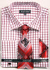 Avanti Uomo Men's DN72M Square French Cuff Shirts Tie Set with Cuff Links