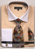 Avanti Uomo Men's DN74M Blue Herringbone Cotton Dress Shirt Tie Set