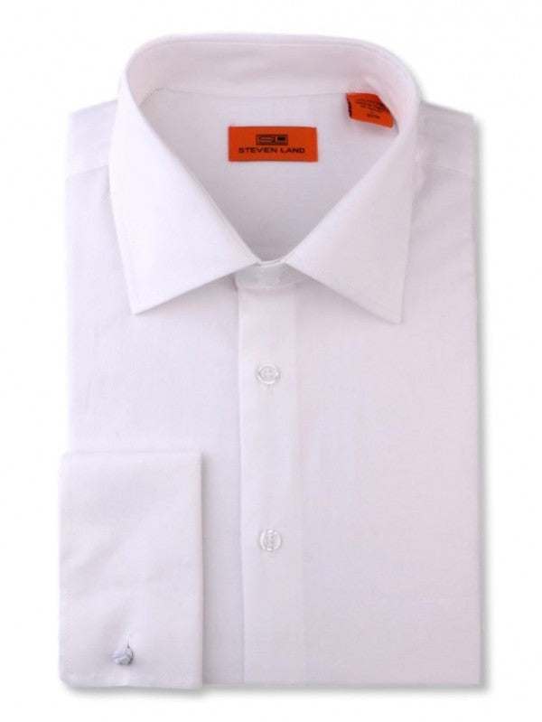 Steven Land 100% Cotton White Dress Shirt DS115F