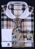 Daniel & Ellissa DS3767P2 Men's Multi Checker French Cuff Shirts with Cuff Links