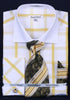 Daniel & Ellisa DS3768P2 Men's Multi Checker French Cuff Shirts with Cuff Links