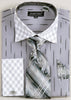 Daniel & Ellisa DS3777P2 Men's Checker Pattern Two Tone French Cuff Shirts with Cuff Links