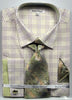 Daniel & Ellisa DS3781P2 Men's Multi Checker French Cuff Shirts with Cuff Links