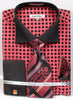 Daniel & Ellisa DS3782P2 Men's Checker Pattern French Cuff Shirts with Cuff Links