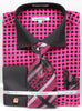 Daniel & Ellisa DS3782P2 Men's Checker Pattern French Cuff Shirts with Cuff Links