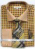 Daniel & Ellisa DS3782P2 Men's Checker Pattern French Cuff Shirts with Cuff Links