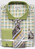 Daniel & Ellisa DS3783P2 Men's Horizontal Stripe Pattern French Cuff Shirts with Cuff Links