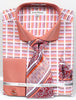 Daniel & Ellisa DS3783P2 Men's Horizontal Stripe Pattern French Cuff Shirts with Cuff Links