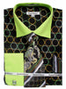 Daniel & Ellisa DS3784P2 Men's Circle Printed Tone on Tone Collar French Cuff Shirts with Cuff Links