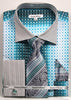 Daniel & Ellisa DS3786P2 Men's French Cuff Dress Geometric Pattern Shirts with Cuff Links
