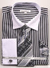 Daniel & Ellisa DS3787P2 Men's Multi Bold Pin Stripe Pattern Shirts with Cuff Links