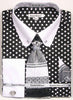 Daniel Ellissa Black/White Polka Dot Shirt with Tie Cufflinks and Collar Bar DS3791P2
