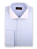 DRESS SHIRT | DW1839 | CLASSIC FIT | 100% COTTON | FRENCH CUFF | WIDE SPREAD COLLAR | BLUE