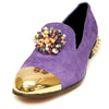 Fiesso by Aurelio Garcia Purple Slip on Suede Shoes FI 7050