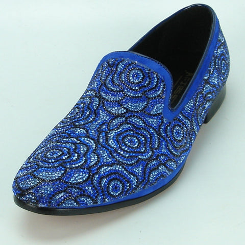 Fiesso Men's Loafers With Rhinestones FI 7098