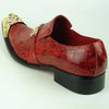 Fiesso Red Croco Print Patent Leather Pointed Metal Toe Shoes FI 7513