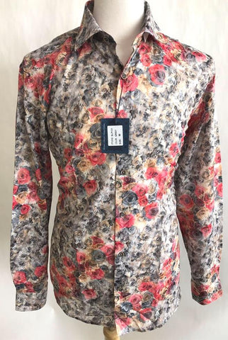 Lanzzino Floral Print Long Sleeves Party Casual Shirt