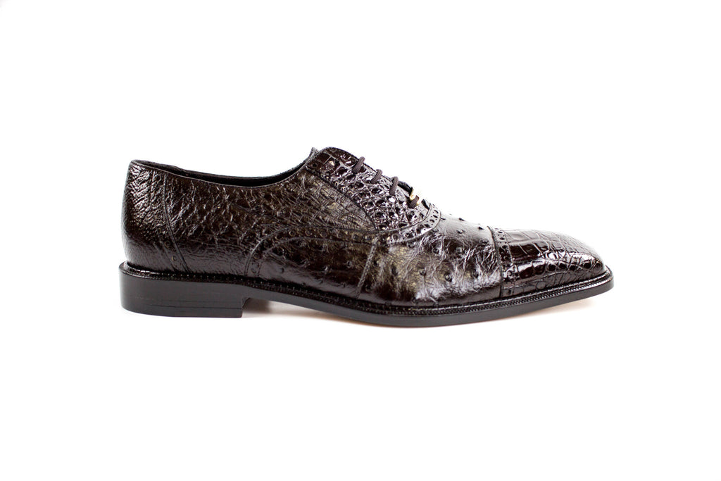 Belvedere Onesto II Genuine Ostrich and Crocodile Shoes 1419