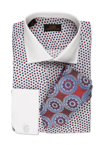 Steven Land White/Blue Polka Dot Shirt