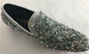 Men's Fiesso Silver Suede Formal Entertainer Crystals Slip On Shoes FI 7258