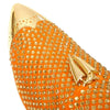 Men's Fiesso Orange Suede with Gold Crystals Metal Tip Slip On Shoes FI 6968