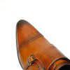 New Encore Cognac Tan Pointed Toe Leather Style Slip on Dress Shoes FI 6922