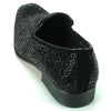 Men's Fiesso Suede Black Crystals Entertainer Fashion Slip On Shoes FI 7101