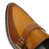 New Encore Fiesso Brown/Tan Two Tone Buckle Slip On Dress Shoes FI 3247