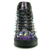 Encore by Fiesso Purple High Top Sneakers with Glitter and Spikes FI 2369
