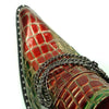 Men's Fiesso Red Green Alligator Print Chain Slip On Pointed Toe FI 7393