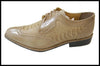 New Men's Liberty Beige Ostrich Print Faux Leather Wing Tip Dress Shoes LS-125