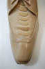 New Men's Liberty Beige Ostrich Print Faux Leather Wing Tip Dress Shoes LS-125