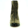 New Men's Fiesso Black Gold Spikes Pointed Toe Cowboy Boots w/ Zipper FI 7142