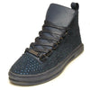 Fiesso Men's Fashion High Top Rhinestones Sneakers Blue FI 2257 Size 8 -13