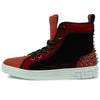 Encore Fiesso Men's Fashion High Top Sneakers with Spikes Red FI 2348 Size 8 -13