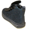 Fiesso Men's Fashion High Top Rhinestones Sneakers Blue FI 2257 Size 8 -13
