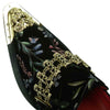 Men's Fiesso Black Suede with Floral Print Slip On Shoes Metal Toe FI 7394