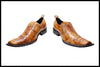 New Fiesso Gold Leopard Pointed Slip-On Fashion Shoes FI 6621